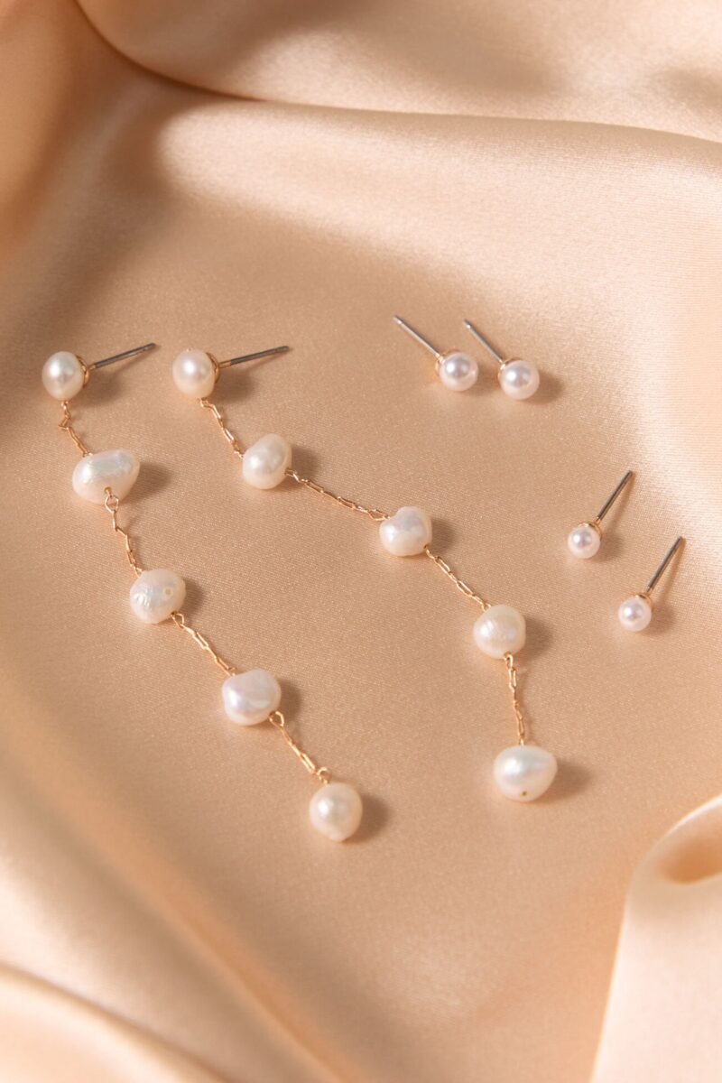 18K Gold Pearl Dangle Trio Pack