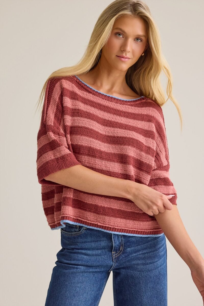 Azlyn Multi Stripe Sweater Tee