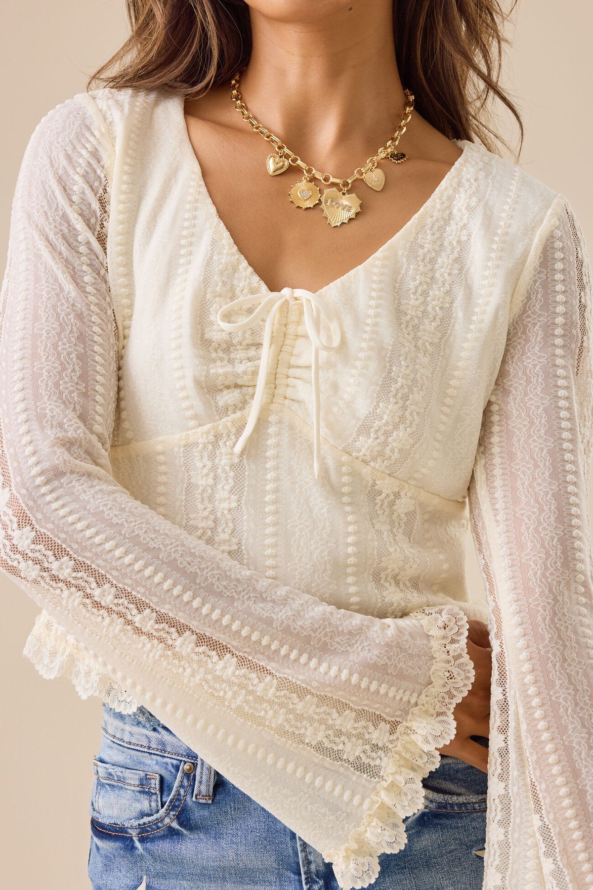 Boston Bell Sleeve Lace Top - Image 2