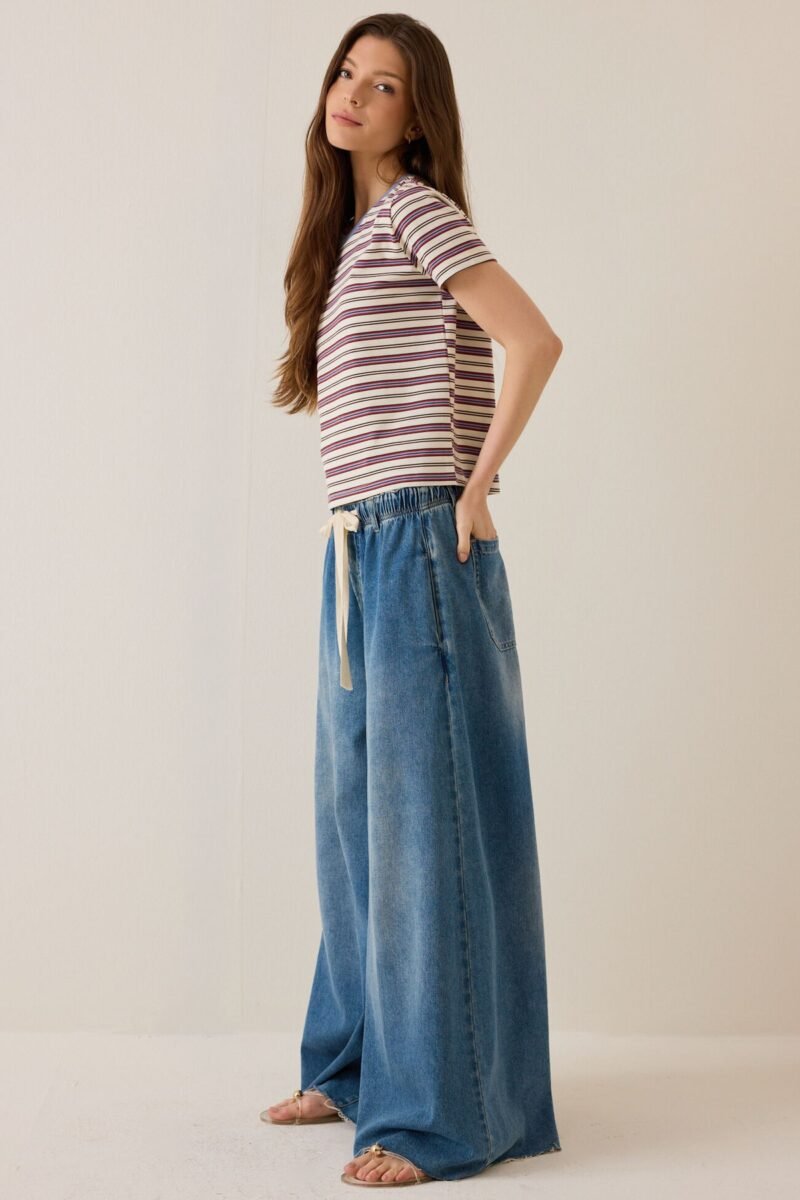 Kristie Stripe Contrast Trim Tee