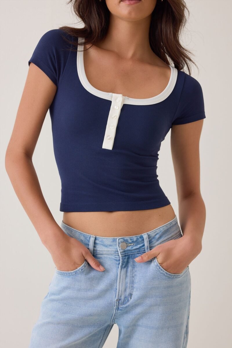 Lennox Contrast Trim Henley Cami