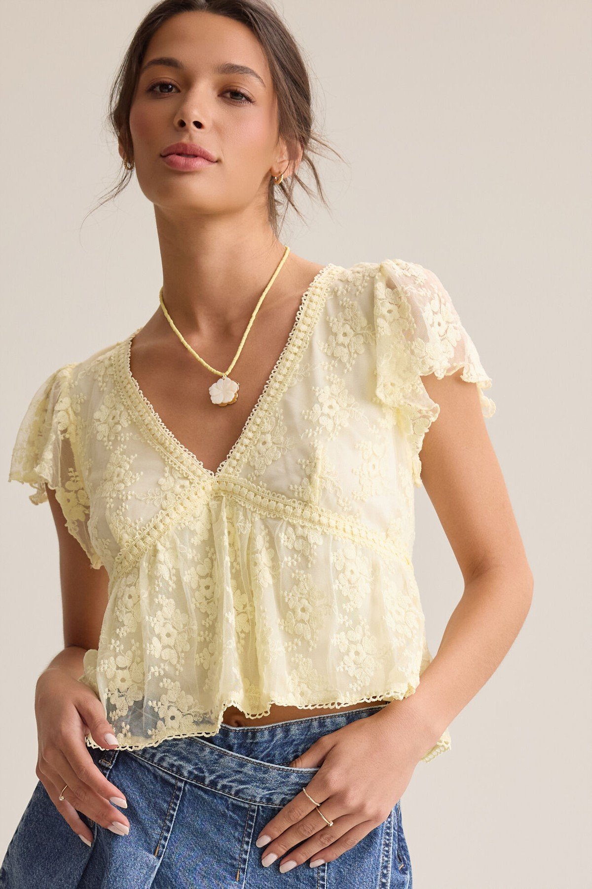 Libby Embroidered Babydoll Top - Image 2