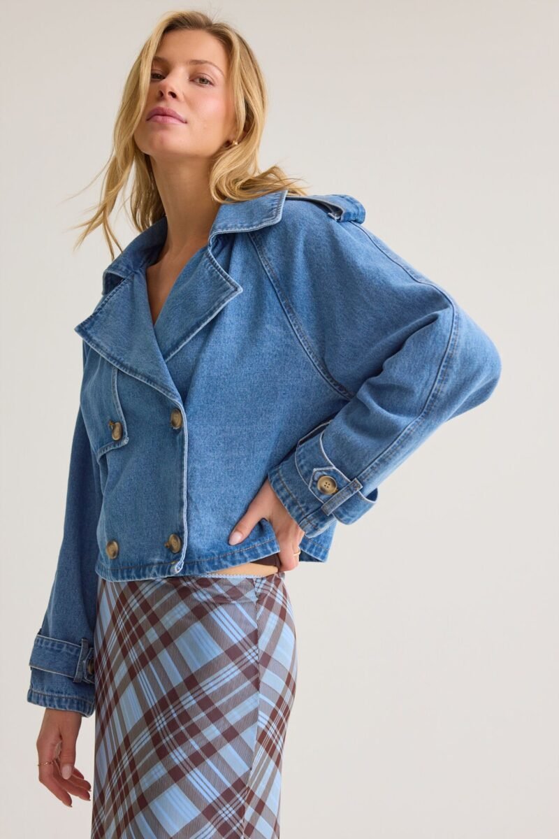 Margot Cropped Denim Trench