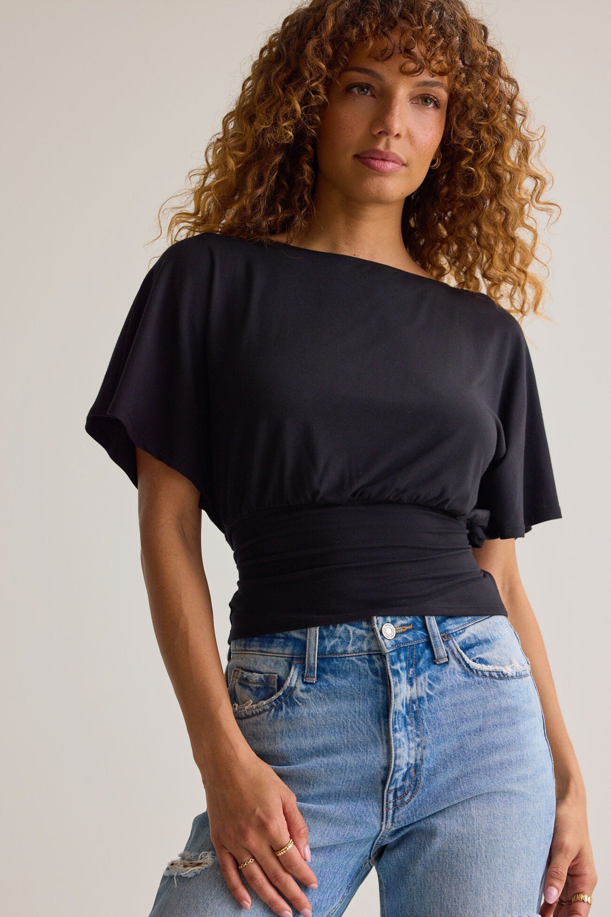 Mina Boatneck Fitted Top