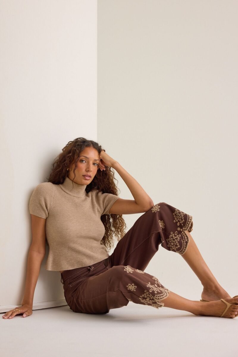 Natalee Embroidered Eyelet Jeans
