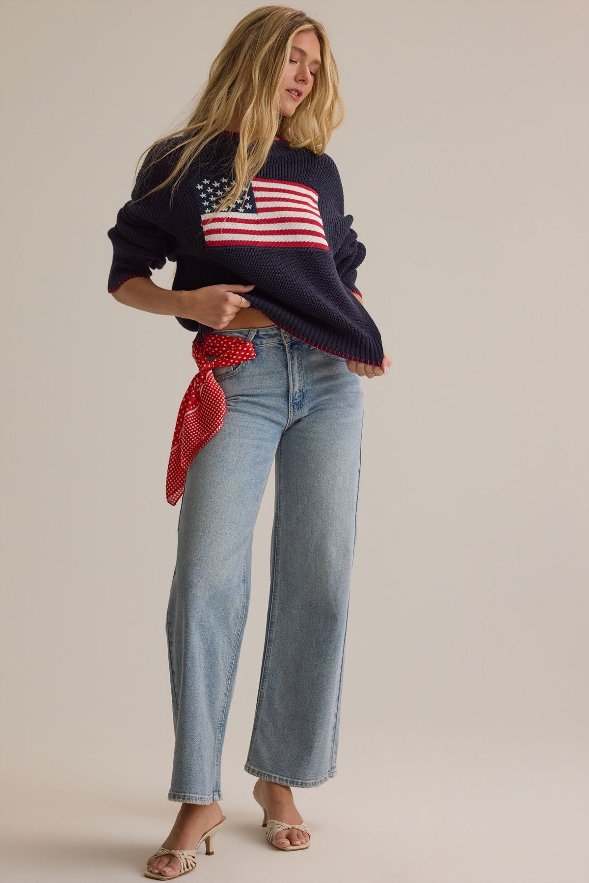 Newport American Flag Contrast Sweater
