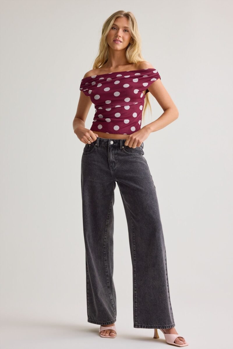 Nola Off-Shoulder Dot Top