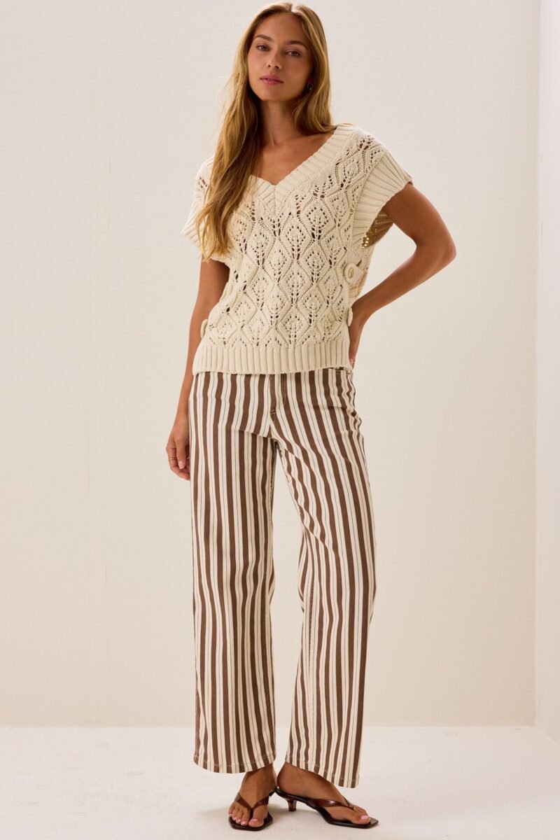 Rosalinda Pointelle Hardware Sweater Vest